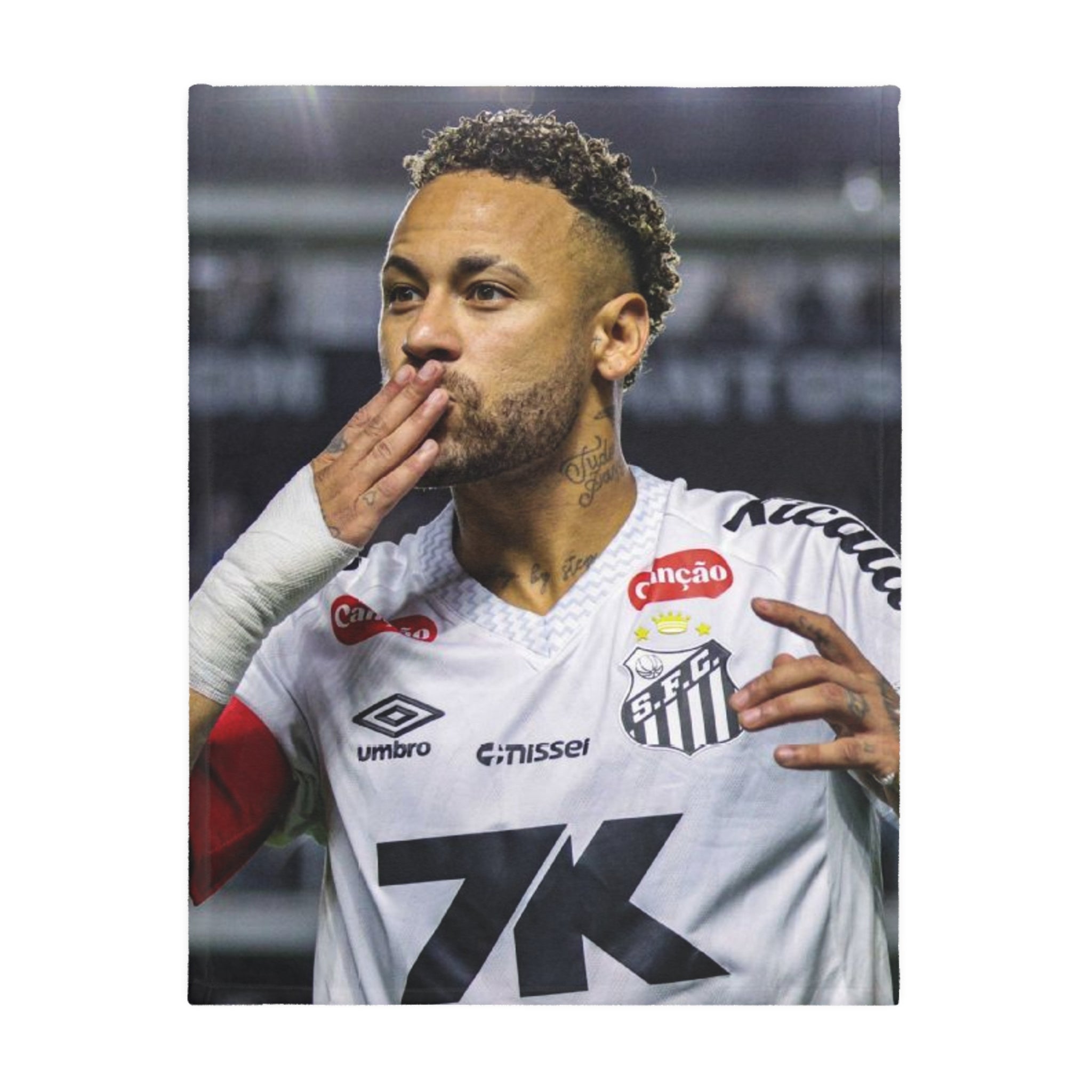 Soccer Star Neymar Photo Blanket — Two-Sided Velveteen Microfiber Throw