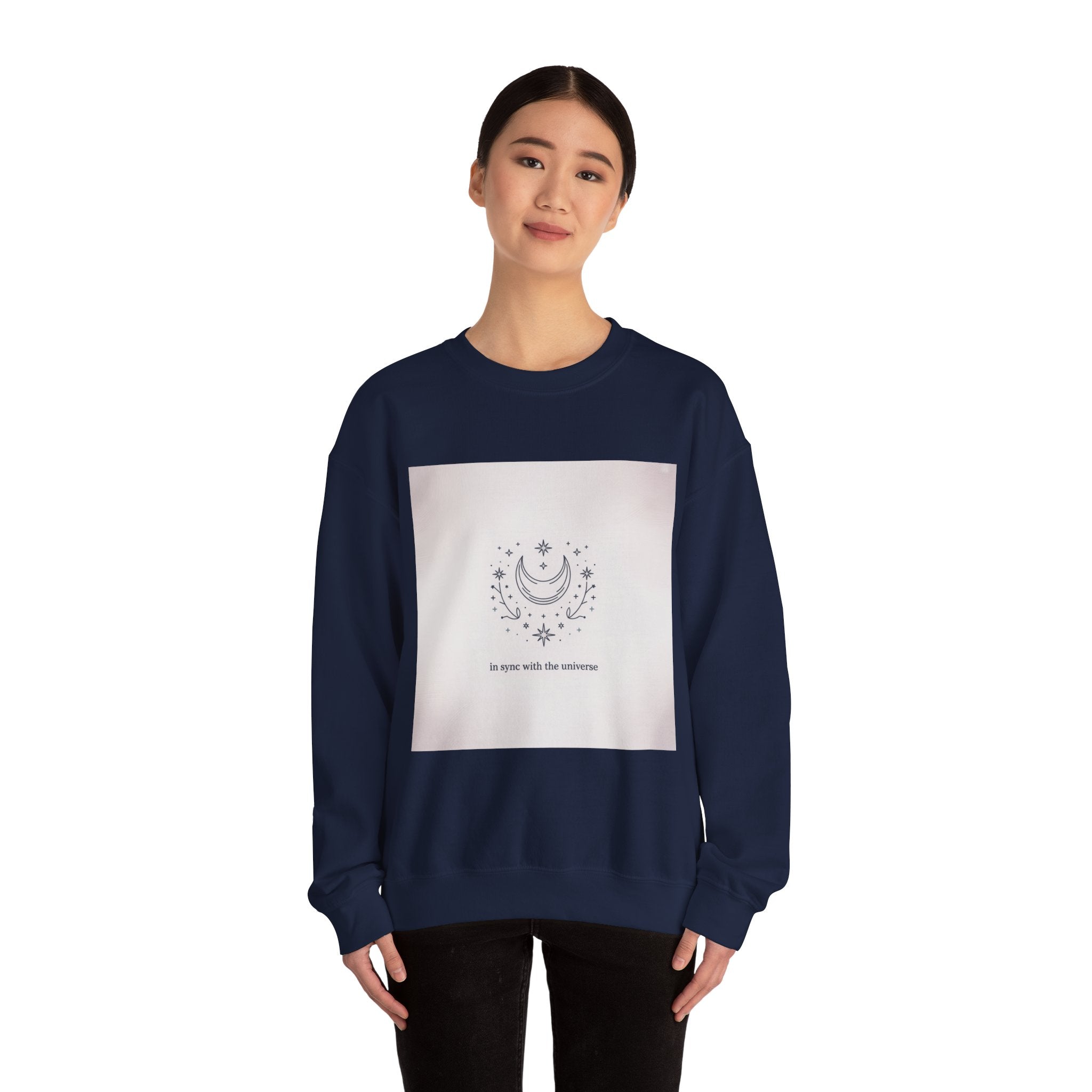 Minimal Moon Phase Crewneck Sweatshirt | Celestial Constellation Design