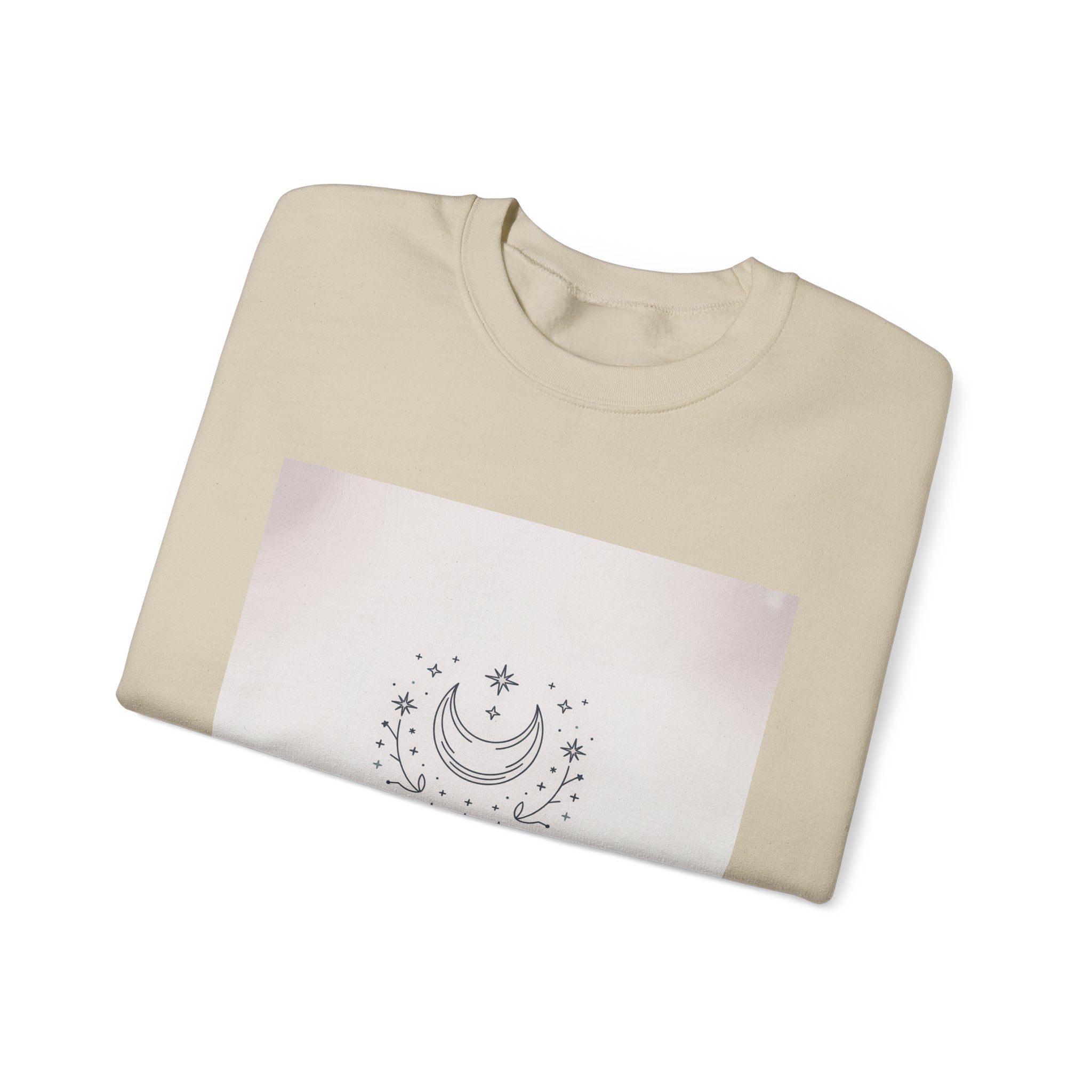 Minimal Moon Phase Crewneck Sweatshirt | Celestial Constellation Design