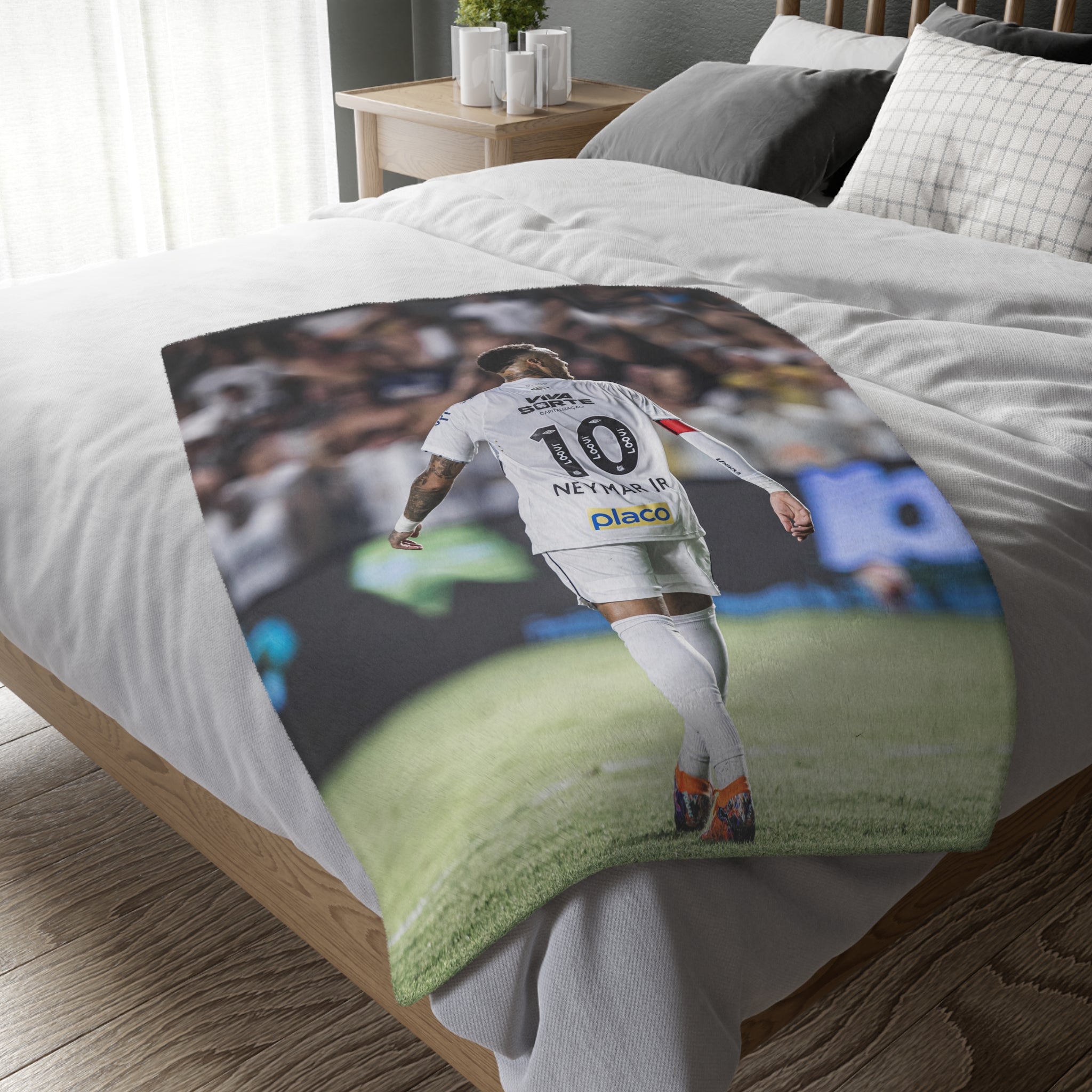 Soccer Star Neymar Photo Blanket — Two-Sided Velveteen Microfiber Throw