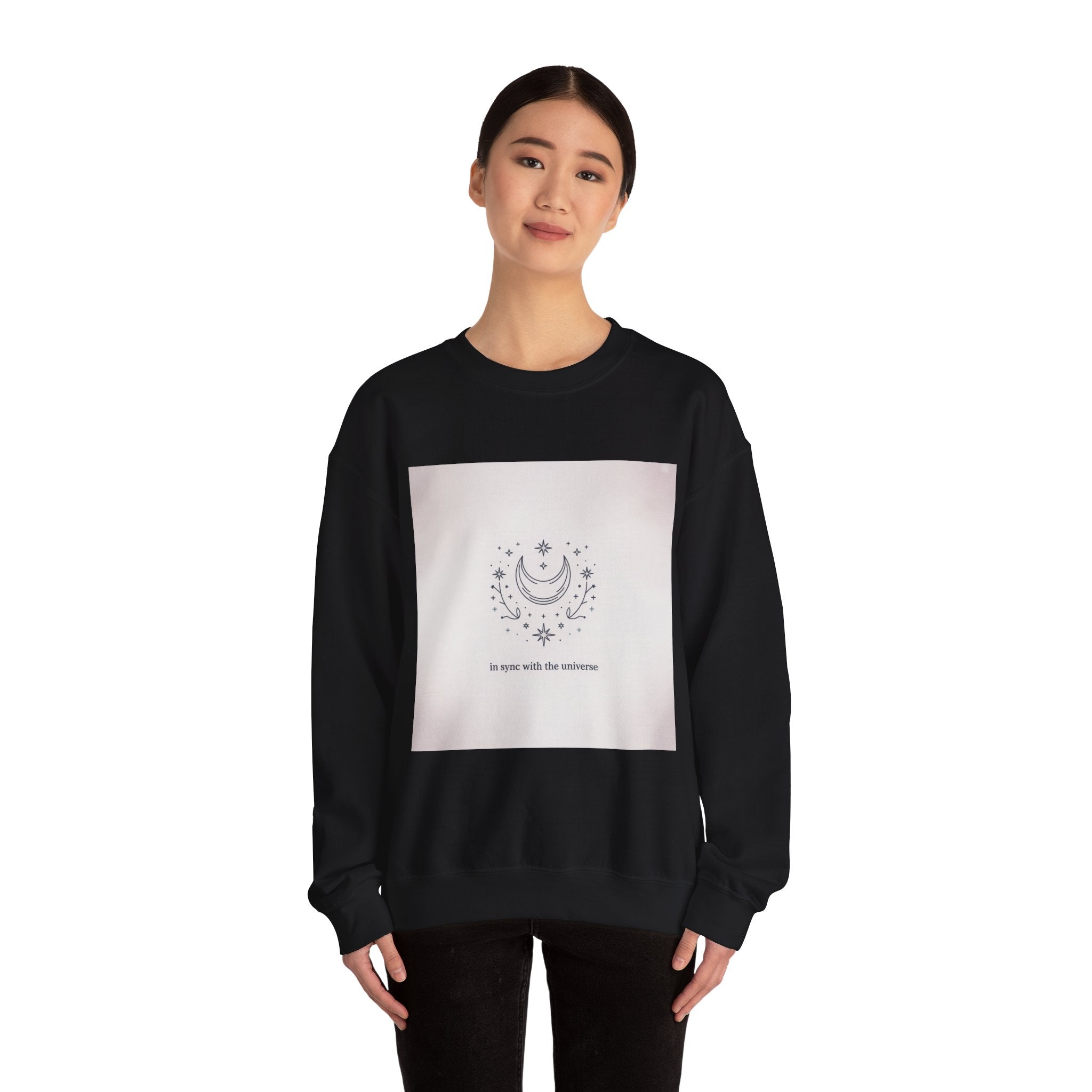 Minimal Moon Phase Crewneck Sweatshirt | Celestial Constellation Design